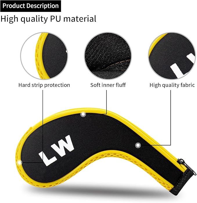 Golf 12pcs Thick Synthetic Golf Iron Head Covers Set Headcover Fit All Brands Callaway Ping Taylormade Cobra Etc. Also Custom Name