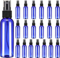 uxcell 20 Pack Spray Bottles, 2 Oz/60ML Reusable Clear Empty Mist Plastic Mini Travel Bottle Set,Small Refillable Liquid Containers for Essential Oil, Cleaning (Blue Black)