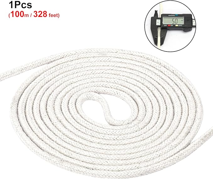 328 Feet Cotton Clothes line Rope-Premium Diameter 7/32 Inch Cotton Rope for Heavy Duty Outdoor Use- Perfect for Laundry Line Dryer, Camping Travel & Home Use DIY Rope