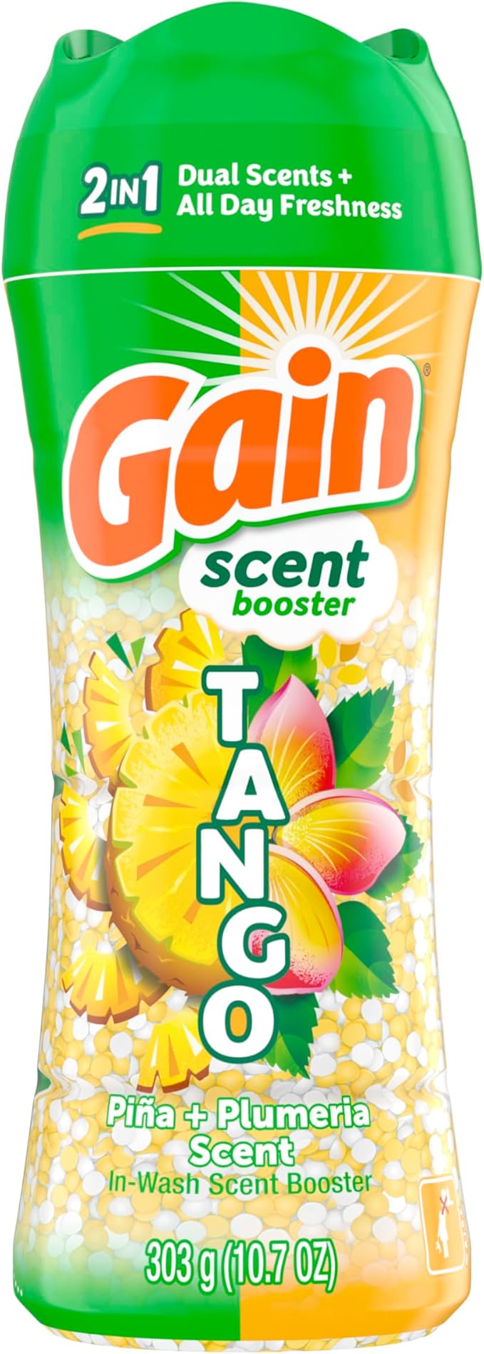 Gain Tango 2-in-1 Laundry Scent Booster Beads, Piña and Plumeria Scent, 10.7oz, Laundry Beads with Dual Scents Plus All Day Freshness