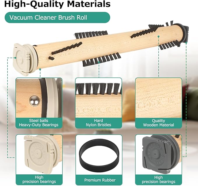 KEEPOW Replacement Part Compatible with Kirby Vacuum Brush Roll with 4 Pcs Belt, Compatible with Generation Models G3-G10, Sentria, Avalir Series