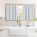 RYB HOME Blackout Curtains for Kitchen, Over Sink Privacy Curtains Window Decor, Thermal Insulating Drapes for Bathroom Cafe Bedroom Small Window, W 42 x L 24 inch, Greyish White, 2 Panels