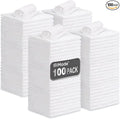 Shop Towels, 100 Pack Commercial Grade Work Rags Microfiber Towels for Cars Cleaning Rags Bulk Detailing Cloth for Automotive Bar Mechanic Restaurant Garage Housekeeping, 11.5"x 11.5", White