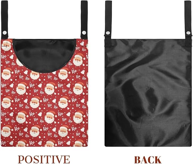 Clothespin Bag with Hanging Rope for Home Outdoor，Laundry Hanging Bag Fits Clothes Lines for Hanging Clothes Outside Balcony Bathroom Corridor Yard - Santa Claus