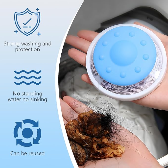 6pcs Pet Hair Remover for Laundry, Lint Catcher for Laundry, Washing Machine Floating Lint Mesh Bag, Reusable Household Hair Filter Washer Lint Trap Net Pouch, Dog Cat Pet Hair Catcher