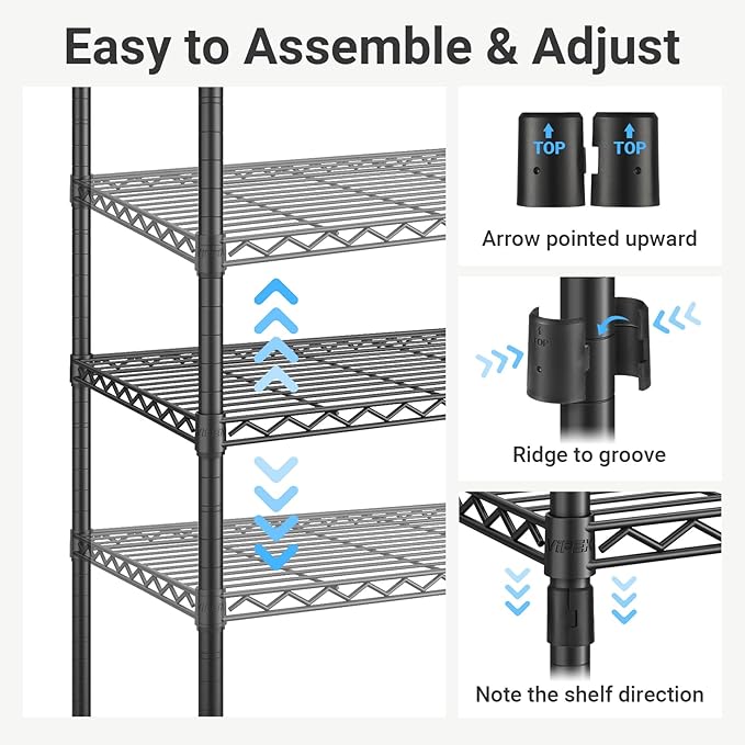 VIPEK V5 Portable Closet Wardrobe Heavy Duty Clothes Rack, Freestanding Metal Clothing Racks Custom Closet Racks with 8 Adjustable Shelves, 68.9" Lx15.7 Wx76.4 H, Max Load 890LBS, Gold