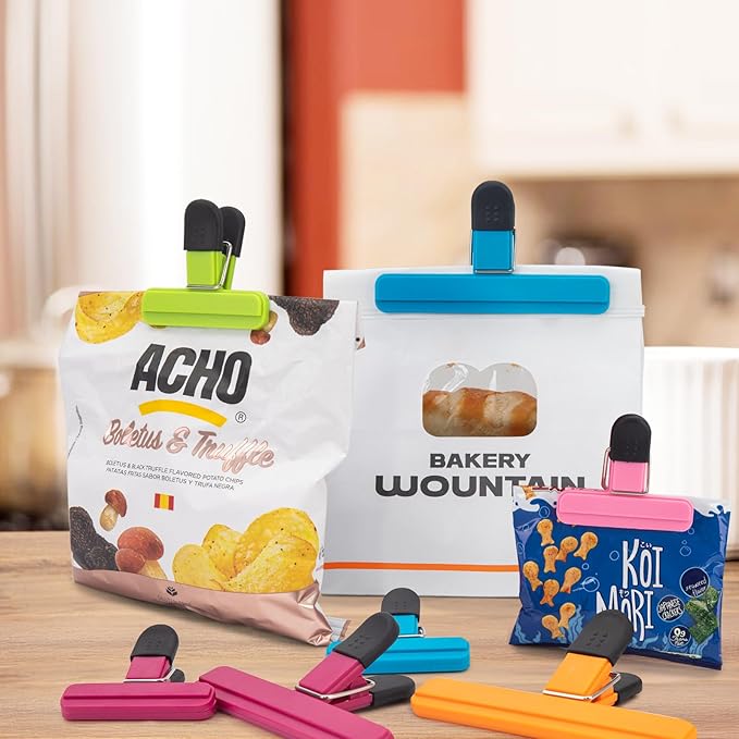 11Pcs Chip Bag Clips, Bag Clips for Food Storage, Snack Clip for Other Food Bags, Heavy Duty Sealing Clip for Home, Office and More