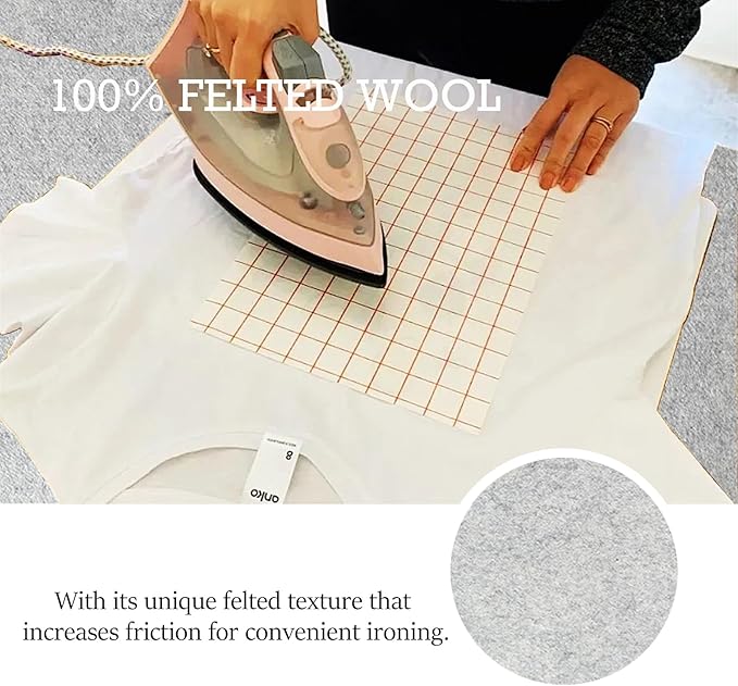 Wool Pressing Mat for Quilting, 24" X 60" Portable Wool Ironing Mat 100% Felted Wool Iron Board for Quilters, Great for Quilting & Sewing Projects