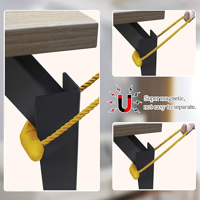 Hion Magnetic Curtain Tiebacks Golden 2pcs, Curtain Tiebacks Buckles Holdbacks Holders Hooks Clip for Home Bedroom Office Decorative Curtain