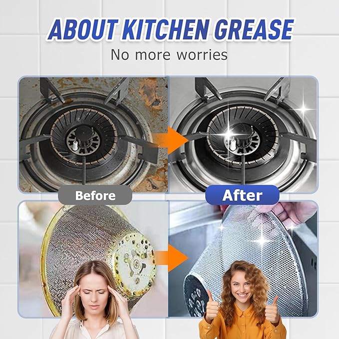 Kitchen Heavy Oil Cleaner, 2025 Newly Upgraded Heavy Duty Oil Stain Remover, 500 ML Multipurpose Cleaner Spray, Kitchen Degreaser Spray for Stovetops, Ovens, Range Hoods (3)