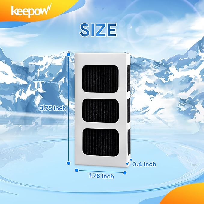 KEEPOW Paultra2 Refrigerator Air Filter Compatible with Frigidaire Pureair Ultra 2, Pure Air Ultra 2, Pureair Ultra ii, Electrolux 242047805, 5303918847, EAP12364179 (4 Pack)