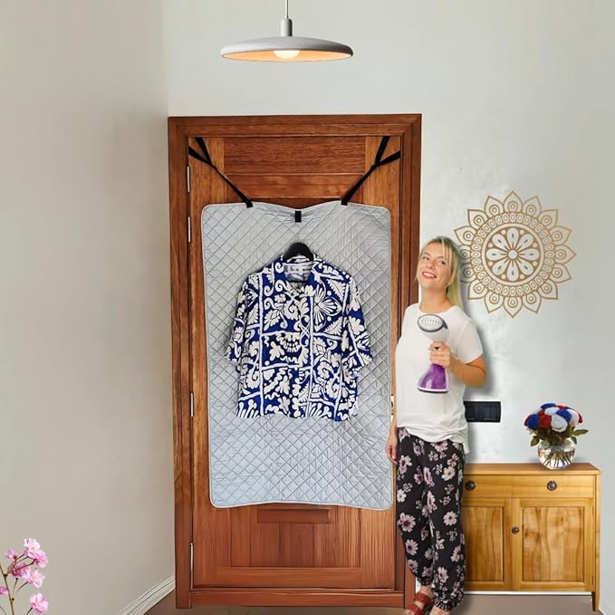 Premium XL Ironing Mat 47x29 Thick Quilted Heat Resistant Pressing Pad Portable Board Alternative for Countertop Washer Dryer Laundry Steamer or Table Cover Silicone Iron Rest Cloth Storage Bag