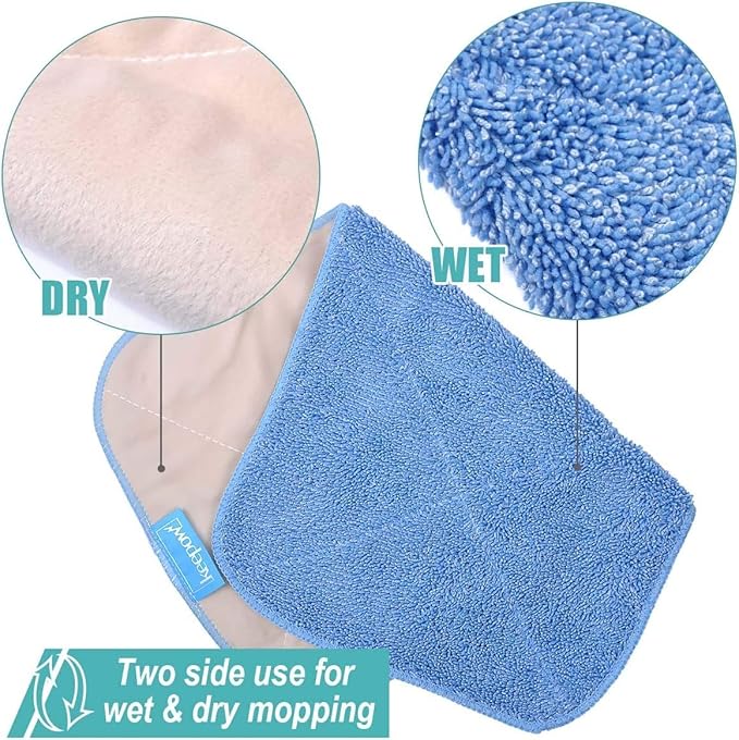 KEEPOW Microfiber Cleaning Cloth Compatible with MR.SIGA Professional Microfiber Mop for Hardwood, Wet & Dry Mopping Pads for Floor Cleaning, Pack of 3