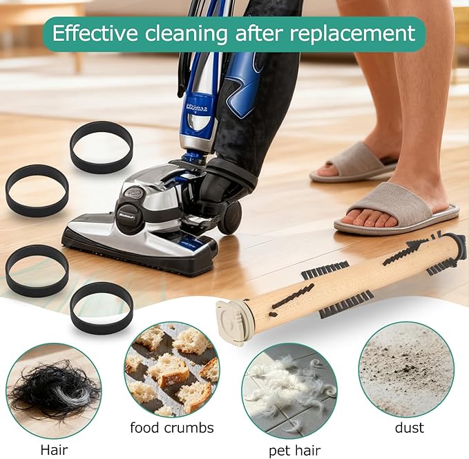 KEEPOW Replacement Part Compatible with Kirby Vacuum Brush Roll with 4 Pcs Belt, Compatible with Generation Models G3-G10, Sentria, Avalir Series