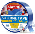 XFasten Self Fusing Silicone Tape Waterproof – 1" x 36 Feet Blue, Self Amalgamating Tape, Silicone Rubber for Plumbing, Sealing Pipes, Hose Repair, Outdoor Coax and Electrical Cables – Weatherproof