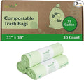 bioMat 35 Gallon Compostable Bin Liners for Food Waste, 30 Count, BPI ASTM D6400 and CMA Certified, Large Compost Bags for Compost Bin