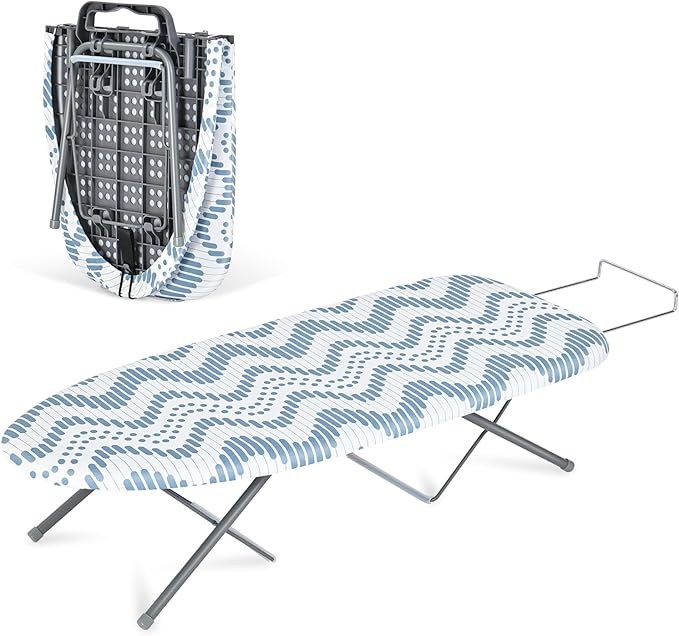 APEXCHASER Tabletop Ironing Board with Iron Rest, Small Ironing Board, Extra Thick Cover, Portable Tabletop Ironing Board with Non-Slip Feet for Home Travel Use