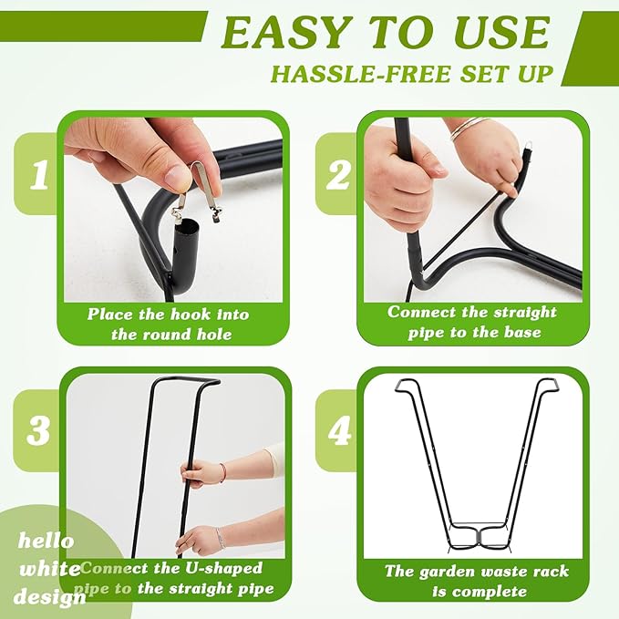 Gisafai 2 Pieces Metal Leaf Bag Holder Stand Portable Trash Bag Holder Frame Outdoor Holds 30-45 Gallons for Garden Garbage Lawn Yard Camping Leaves