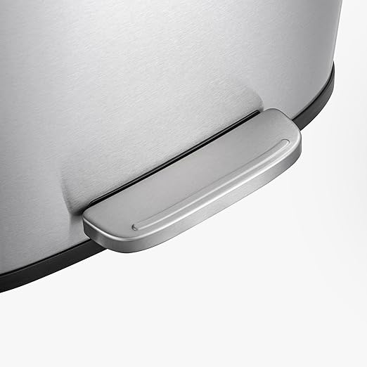 QUALIAZERO 50L / 13 Gallon Stainless Steel Step-On Kitchen Trash Can Soft-Close Lid, Fingerprint-Resistant, Removable Liner, Slim Rectangle Modern Design for Home, Office, Commercial