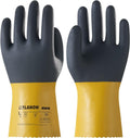 LANON 3 Pairs PVC Chemical Gloves, Thick Rubber Work Gloves, Heavy-Duty, EN 374/388, Acid, Alkali and Oil, Non-Slip, XL