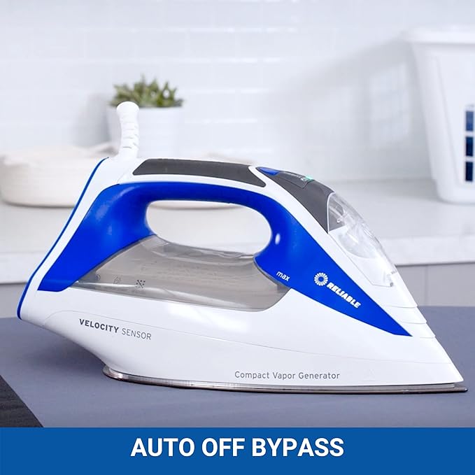 Reliable Velocity 240IR 1800W Steam Iron - Compact Vapor Generator Home Iron for Clothes, Sewing, Quilting and Crafting, Anodized Aluminum Soleplate, Continuous Steam Ironing