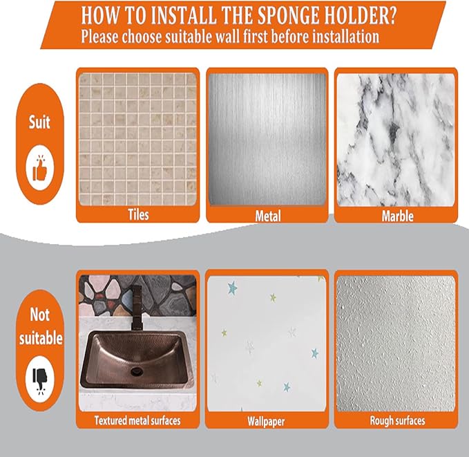 Sponge Holder Smiley Face,Sink Caddy,Sink Organizer Sponge Holder with 2 PCS Suction Cups/1 PCS Adhesive Strips, Designed for Sponge, Soap, Dish brush, Scrubber-Gary
