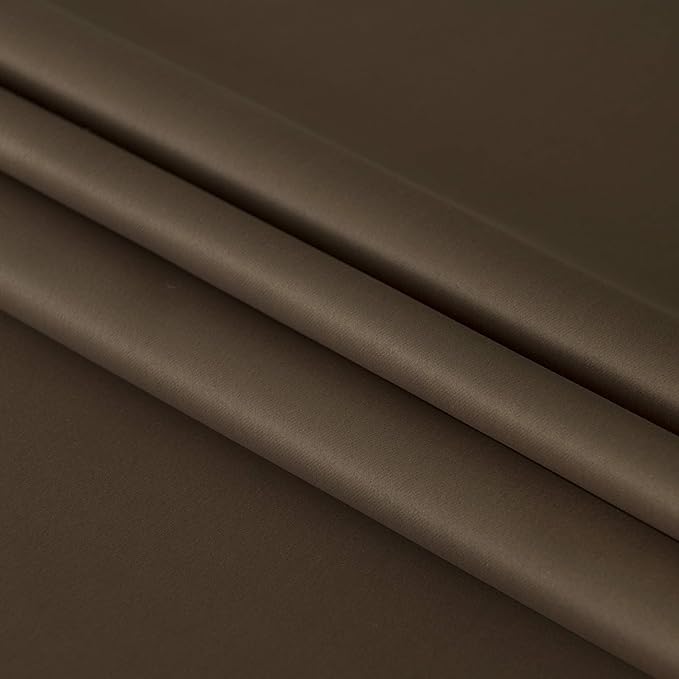 DWCN French Door Curtains – Rod Pocket Thermal Blackout Curtain for Doors with Glass Window, Kitchen and Patio Doors for Privacy, 54 X 80 Inches Long, 1 Curtain Panel with Tieback, Brown