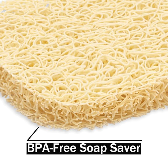 Soap Dish Stainless Steel Bar Soap Holder for Shower Bathroom, Self-draining Soap Dishes Sponge Holder for Kitchen Sink Easy Cleaning Quick Dry with Beige Soap Saver