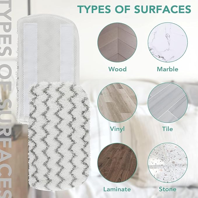 Sgizoku S1000 S2001 Steam Mop Replacement Pads for Shark Steam Mop S1000 S1000A S1000C S1000WM S10001C S1200 & S2001 SteamSpot Steam Mop - Dirt Grip, Washable & Reusable for All Floor Clean - 12Pack