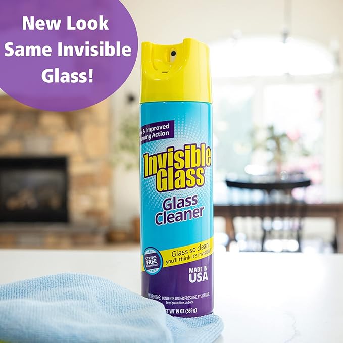 Invisible Glass 91160 Premium Glass and Window Cleaner for Auto and Home Cleans Glass, Windows, Glass Cooktops, Patio Doors, and More, Streak-Free, Ammonia-Free, Tint-Safe, 19 Oz, Pack of 1