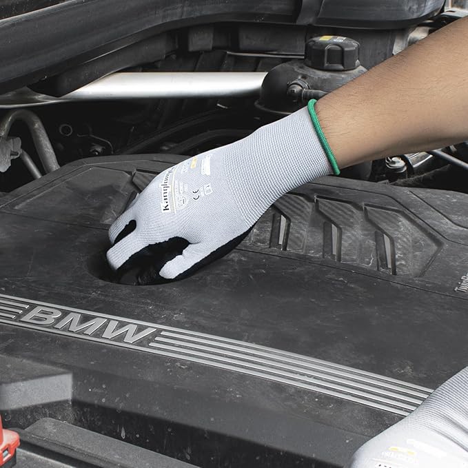 3-Paris Large Work Gloves for Men and Women, Nitrile Coated Safety Protective Gloves with Grip, Ideal for Gardening, Warehouse, Mechanic, Light Duty Construction Work