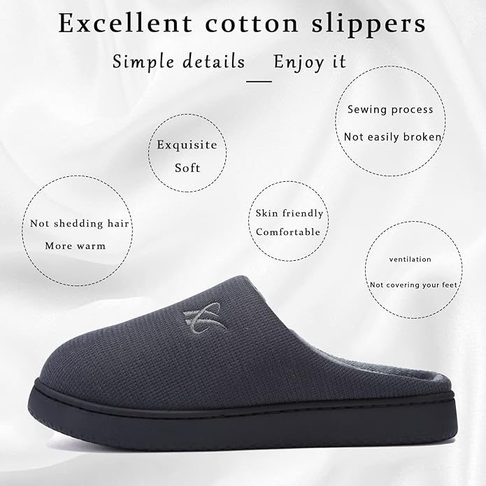 Memory Foam Slippers for Women's and Men's Casual House Shoes