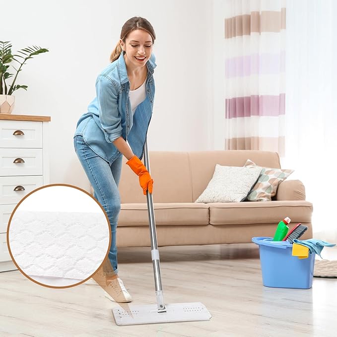 Hoolerry 300 Count Dry Sweeping Cloths Dry Mop Refills Sweeper Dusting Cloths Disposable Duster Refills Floor Mop Pads, 11.81 x 8.66 inch