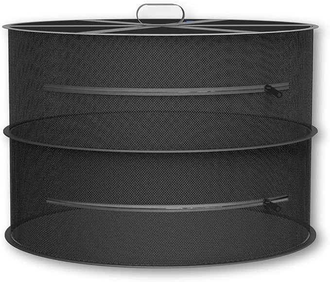 AC Infinity Herb Drying Rack, 2-Layer Hanging Mesh Net for Plants, Seeds, and Buds, 18" Diameter Fit in Grow Tents Closets Hydroponics