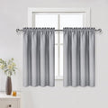 DWCN Blackout Curtains for Living Room Thermal Insulated, Energy Saving & Noise Reducing Bedroom Curtains, Silver Grey, W 52x L 36 Inch, Set of 2 Rod Pocket Curtain Panels