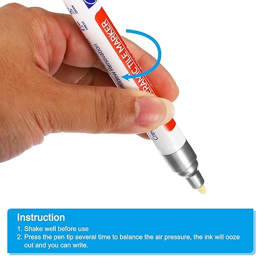 PATIKIL Grout Pen, 4 Pack Silver Tile Marker Waterproof Grout Sealer Pen Tile Repair Pens Paint Pens for Wall Floor Bathroom Kitchen Refresh