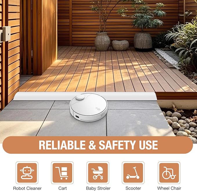 Floor Transition Strip Self Adhesive Vinyl Door Threshold for Doorways Carpet Edging Trim Overlap Edge Reducer for Laminate Floor, Carpet, Tile (White, 1/5" to 2/5", 3.3Ft)