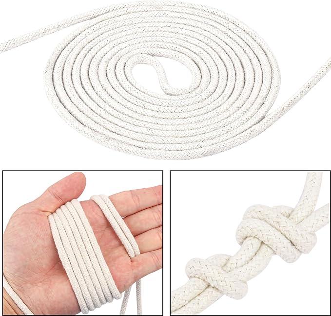 328 Feet Cotton Clothes line Rope-Premium Diameter 7/32 Inch Cotton Rope for Heavy Duty Outdoor Use- Perfect for Laundry Line Dryer, Camping Travel & Home Use DIY Rope
