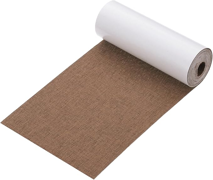 PATIKIL 70x4.4 Inch Linen Repair Tape, Repair Fabric Patch Self Adhesive Couch Patch Line Repair Patch for Furniture Sofa Car Seats Office Chairs, Yellow Brown