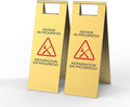 Stainless Steel Repair In Progress Sign Portable Foldable Sign 2-Pack (Gold)