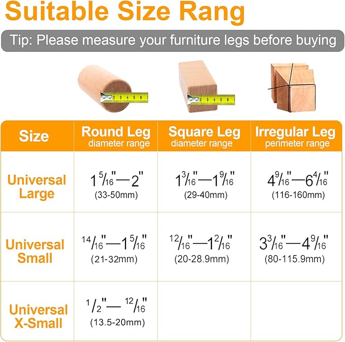 CHUNZEXI 24 Pack Chair Leg Floor Protectors for Hardwood Floors, Silicone Felt Covers Pads Caps, Protect Wood Furniture Feet Floors Noise Reduce and Scratch (Universal Large & Clear)