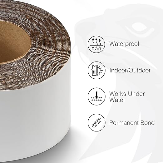 White RV Roof Sealant Tape, 4" x 10' Waterproof Repair Seal Tape – Extra Thick, UV-Resistant, Weatherproof Patch for Permanent Leak Sealing on RVs, Trailers, and Mobile Homes