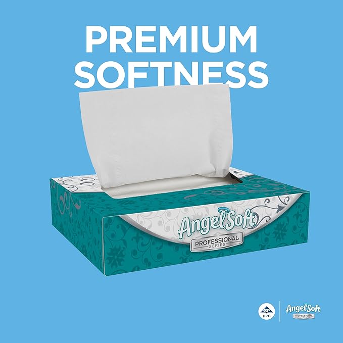 Georgia-Pacific Angel Soft Professional Series 2-Ply Facial Tissue (48550), 50 Sheets Per Box, 60 Tissue Flat Boxes Per Bulk Case
