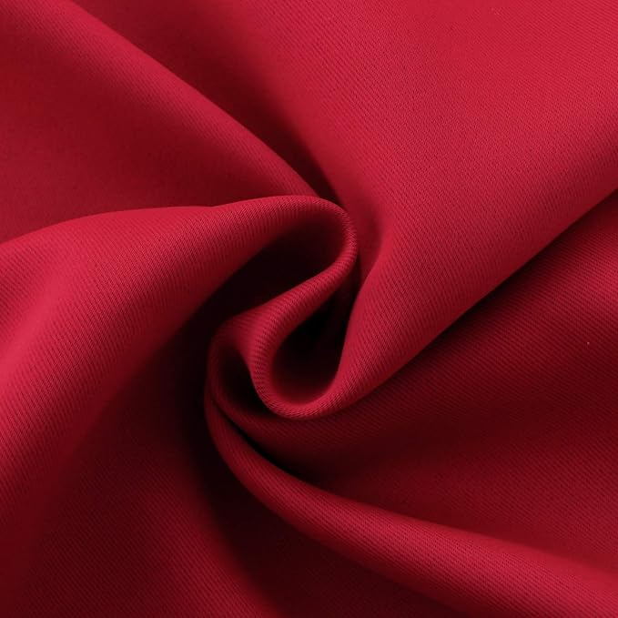 BGment Red Blackout Curtains 36 Inches Length for Short Window - Small Half Window Drapes with Rod Pocket Thermal Insulated for Kitchen Cafe Bathroom, 2 Panels, 34 x 36 Inch