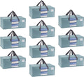 VENO 10 Pack Moving Bags for College, Heavy-Duty Storage Totes, Moving Boxes and Wardrobe Packing Supplies Alternative - Extra Large Durable Laundry Bags for Clothes (Light Blue Matte, 10 Pack)