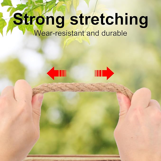1/2 inch Hemp Rope, 164 Feet Twisted Manila Rope for Scratching Posts, Camping, Garden, Crafts, DIY Projects