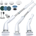 LABIGO Electric Spin Scrubber, Cordless Cleaning Brush Scrubber with 7 Replaceable Brush Heads and Adjustable Extension Handle, IPX7 Waterproof Power Cleaning Brush for Bathroom Tub Floor Tile Shower