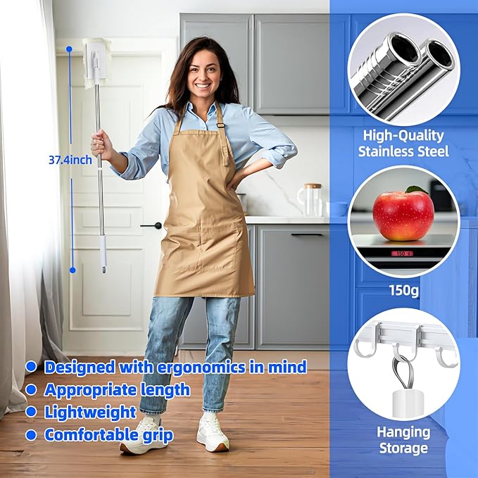 2025 New Mini Disposable Dust Mop with 20 Dry Wet Disposable Pads No-Touch Dirty Cleaning Dust Mop , Multi Surface Floor Mopping and Sweeping for House Wall Bathroom Corners
