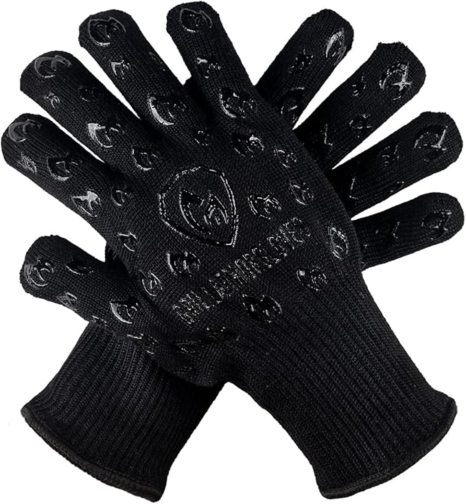 Grill Armor Oven Gloves 932°F Extreme Heat & Cut Resistant Oven Mitts with Fingers for BBQ, Cooking, Grilling, Baking – Accessory for Smoker, Cast Iron, Fire Pit, Camping, Fireplace, Griddle & More