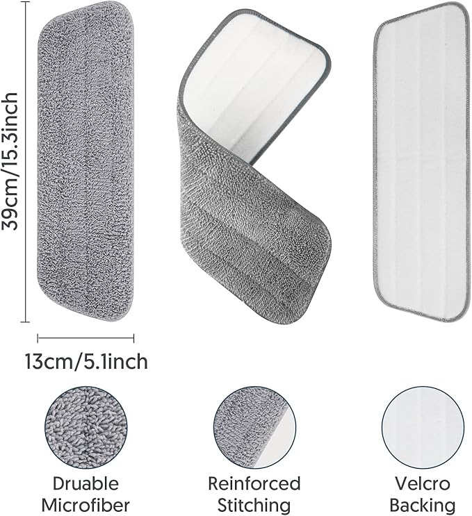 7 Count Reusable Mop Pads for Swiffer PowerMop -MEXERRIS Microfiber Wet Mops Refills PowerMop Pads Machine Washable Hard Wood Floor Mop Pads Replacement for 13''-15'' Spray Floor Mops